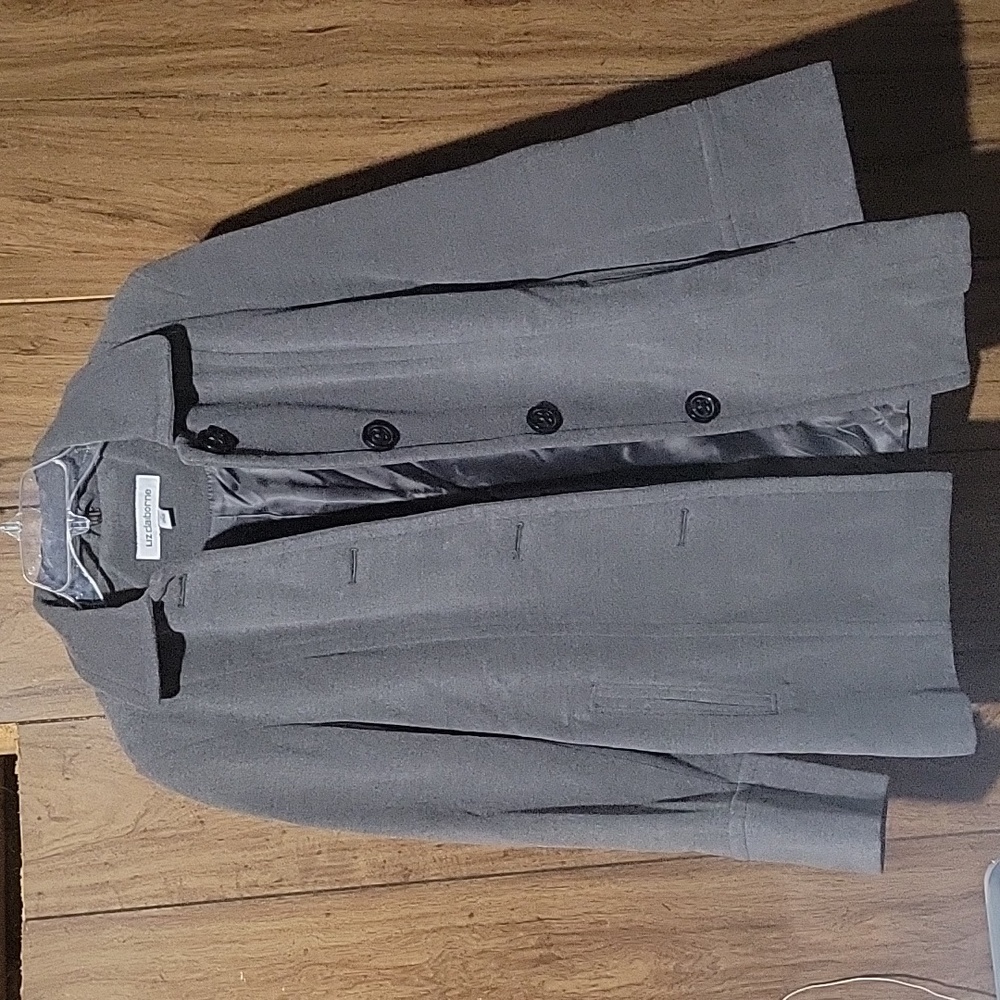 Gray Peacoat With Scarf